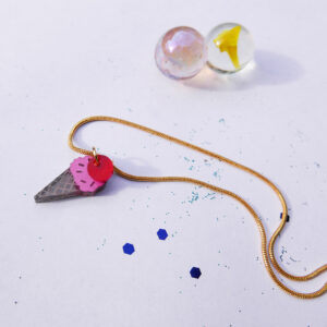 Collana GELATO, oro, bronzo, dipinta a mano | gioielli artistici, originali | made in Italy | BiCA Good Morning Design
