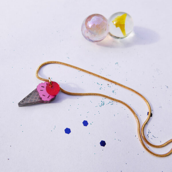 Collana GELATO, oro, bronzo, dipinta a mano | gioielli artistici, originali | made in Italy | BiCA Good Morning Design