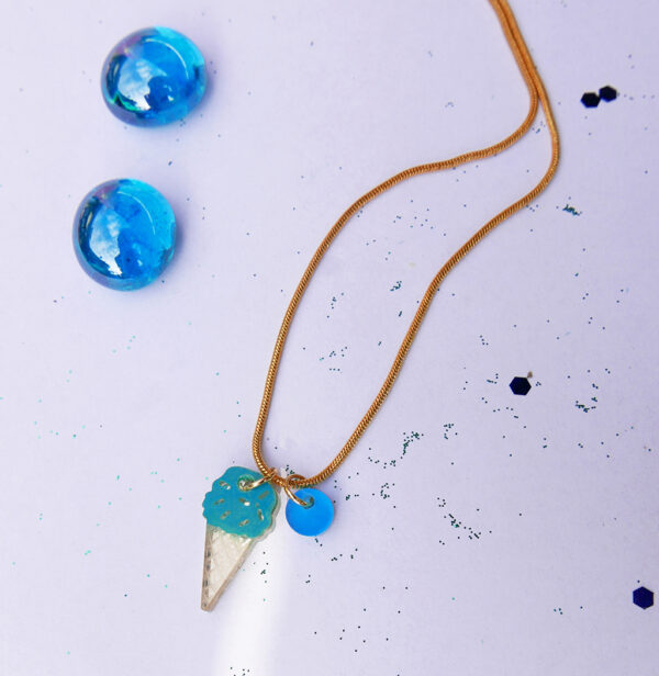 Collana GELATO, oro, dipinta a mano | gioielli artistici, originali | made in Italy | BiCA Good Morning Design