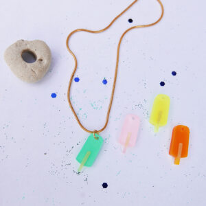 Collana oro GHIACCIOLO, dipinti a mano | gioielli artistici, originali | made in Italy | BiCA Good Morning Design